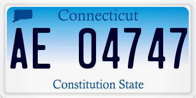 CT license plate AE04747