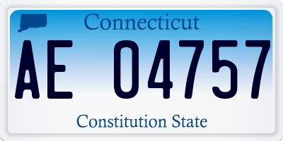 CT license plate AE04757