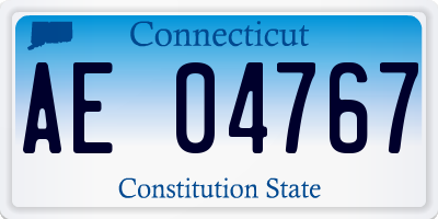 CT license plate AE04767