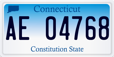 CT license plate AE04768
