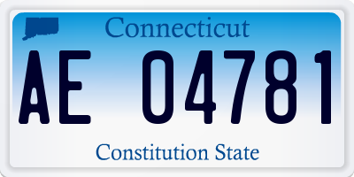 CT license plate AE04781