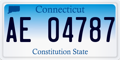CT license plate AE04787