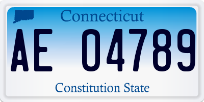 CT license plate AE04789