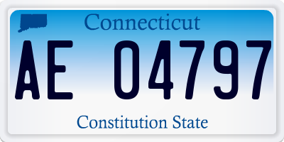CT license plate AE04797