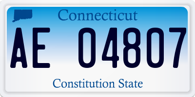 CT license plate AE04807