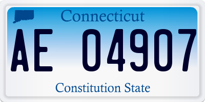 CT license plate AE04907