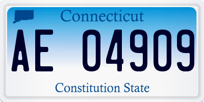 CT license plate AE04909