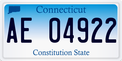 CT license plate AE04922