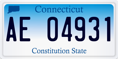 CT license plate AE04931