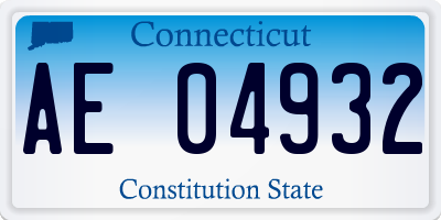 CT license plate AE04932