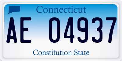 CT license plate AE04937