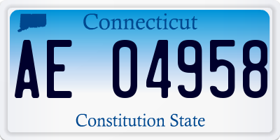CT license plate AE04958