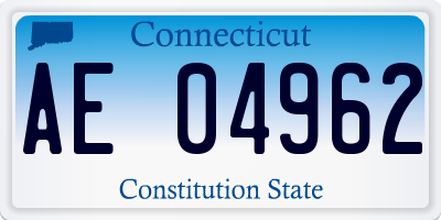 CT license plate AE04962