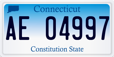 CT license plate AE04997