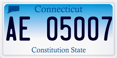 CT license plate AE05007
