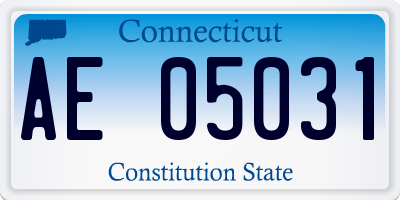 CT license plate AE05031