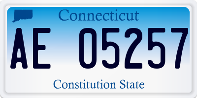 CT license plate AE05257