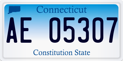 CT license plate AE05307