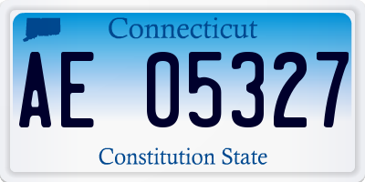 CT license plate AE05327