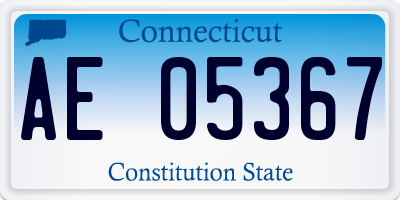 CT license plate AE05367