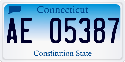 CT license plate AE05387