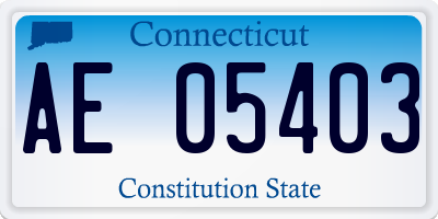 CT license plate AE05403