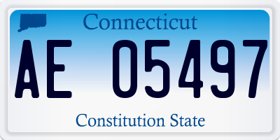 CT license plate AE05497