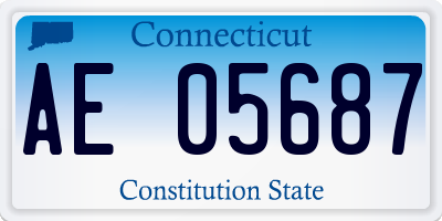 CT license plate AE05687