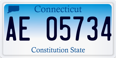 CT license plate AE05734