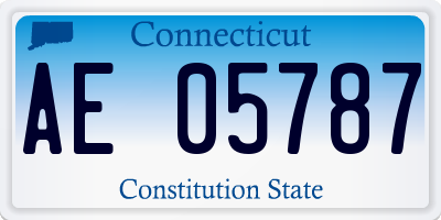 CT license plate AE05787