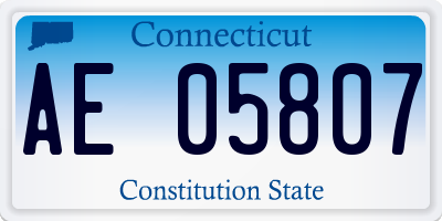 CT license plate AE05807