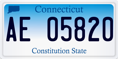 CT license plate AE05820