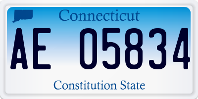 CT license plate AE05834