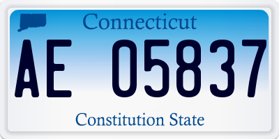 CT license plate AE05837