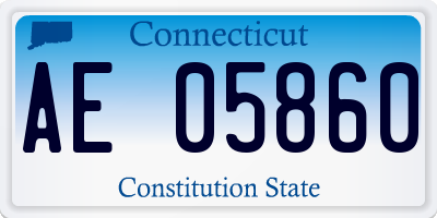 CT license plate AE05860