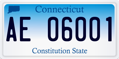 CT license plate AE06001