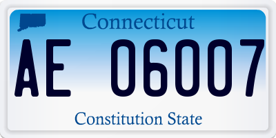CT license plate AE06007