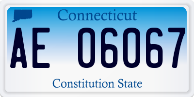 CT license plate AE06067