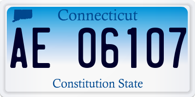 CT license plate AE06107
