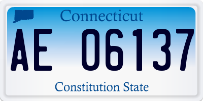 CT license plate AE06137