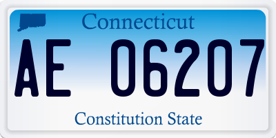 CT license plate AE06207