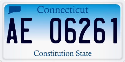 CT license plate AE06261