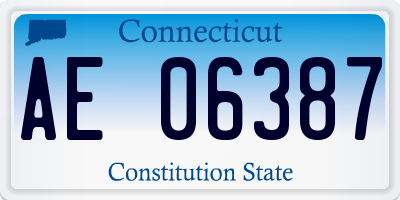 CT license plate AE06387