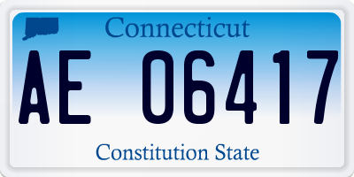 CT license plate AE06417