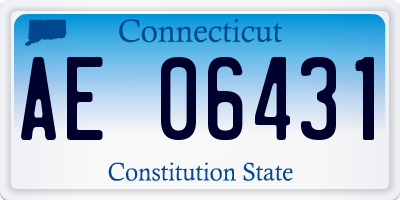 CT license plate AE06431