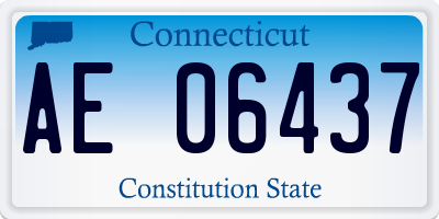 CT license plate AE06437