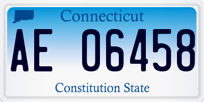 CT license plate AE06458