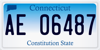 CT license plate AE06487