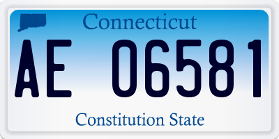 CT license plate AE06581