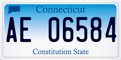 CT license plate AE06584